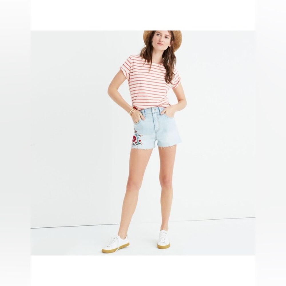 Madewell The Perfect Jean Short: Embroidered Edition Floral size 31